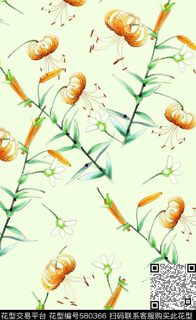 水彩手绘家纺窗帘布数码印花华亿平台下载（图片编号: 580366） - 瓦栏（Walan）