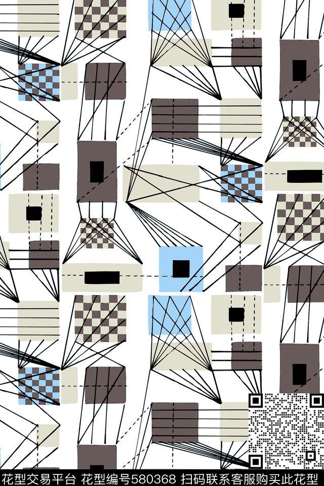 休闲几何线条多边传统印花华亿平台下载（图片编号: 580368） - 瓦栏（Walan）