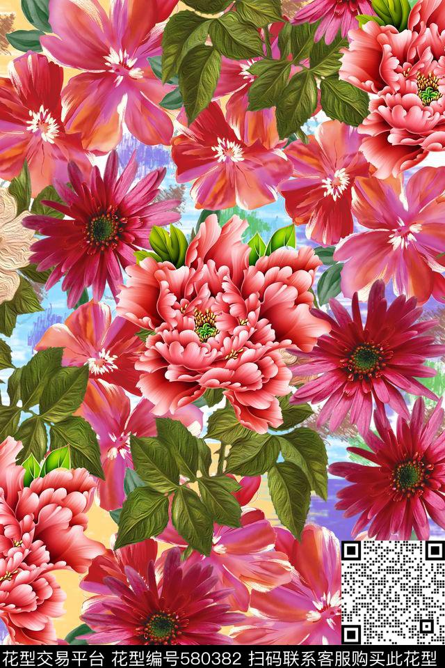 零点--女装花卉自由数码印花华亿平台下载（图片编号: 580382） - 瓦栏（Walan）