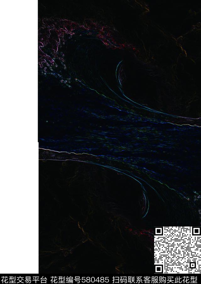 复古油画感浪花数码印花华亿平台下载（图片编号: 580485） - 瓦栏（Walan）