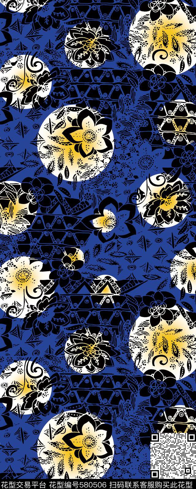 点波点几何传统印花华亿平台下载（图片编号: 580506） - 瓦栏（Walan）