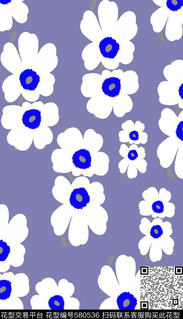 风格化花卉花卉意向多色简洁传统印花华亿平台下载（图片编号: 580536） - 瓦栏（Walan）