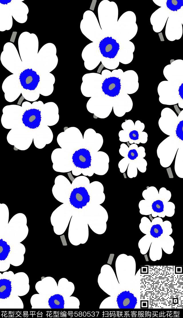 风格化花卉花卉意向多色简洁传统印花华亿平台下载（图片编号: 580537） - 瓦栏（Walan）