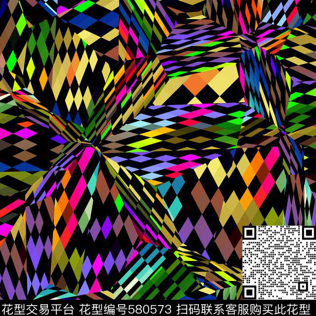 男装几何拼接传统印花华亿平台下载（图片编号: 580573） - 瓦栏（Walan）