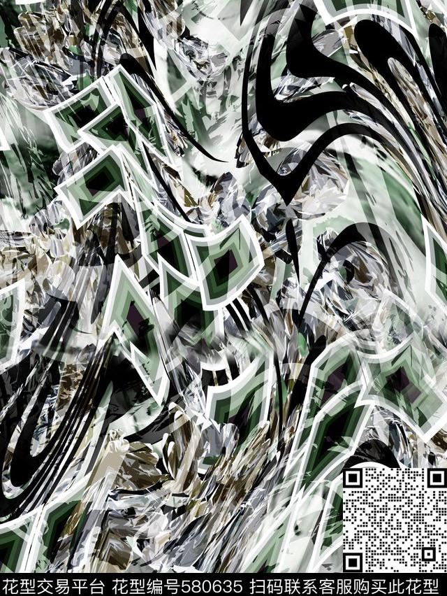 大气女装几何动物动感抽象炫彩女装数码印花华亿平台下载（图片编号: 580635） - 瓦栏（Walan）