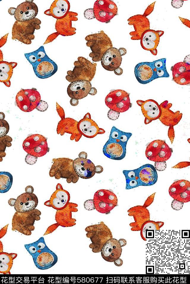 小熊婴童童装传统印花华亿平台下载（图片编号: 580677） - 瓦栏（Walan）