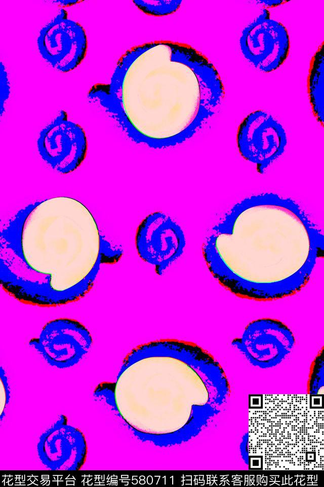 手绘几何蜡笔传统印花华亿平台下载（图片编号: 580711） - 瓦栏（Walan）