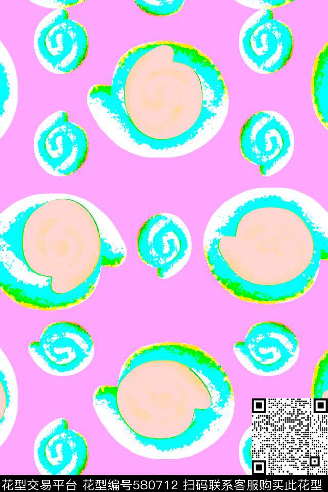 手绘几何蜡笔传统印花华亿平台下载（图片编号: 580712） - 瓦栏（Walan）