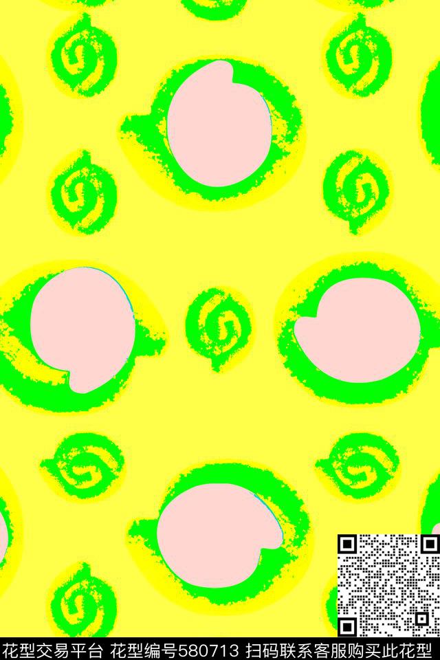 手绘几何蜡笔传统印花华亿平台下载（图片编号: 580713） - 瓦栏（Walan）