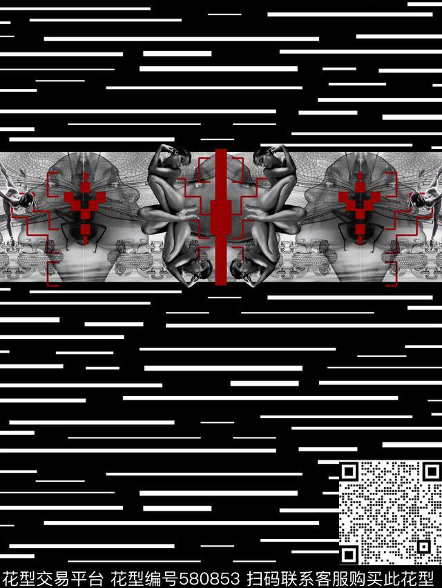 休闲风流行时尚潮牌大牌数码印花华亿平台下载（图片编号: 580853） - 瓦栏（Walan）