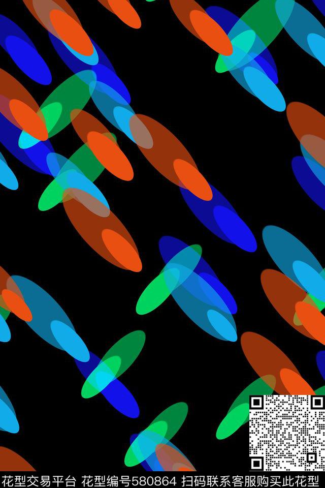 几何椭圆光斑男装传统印花华亿平台下载（图片编号: 580864） - 瓦栏（Walan）
