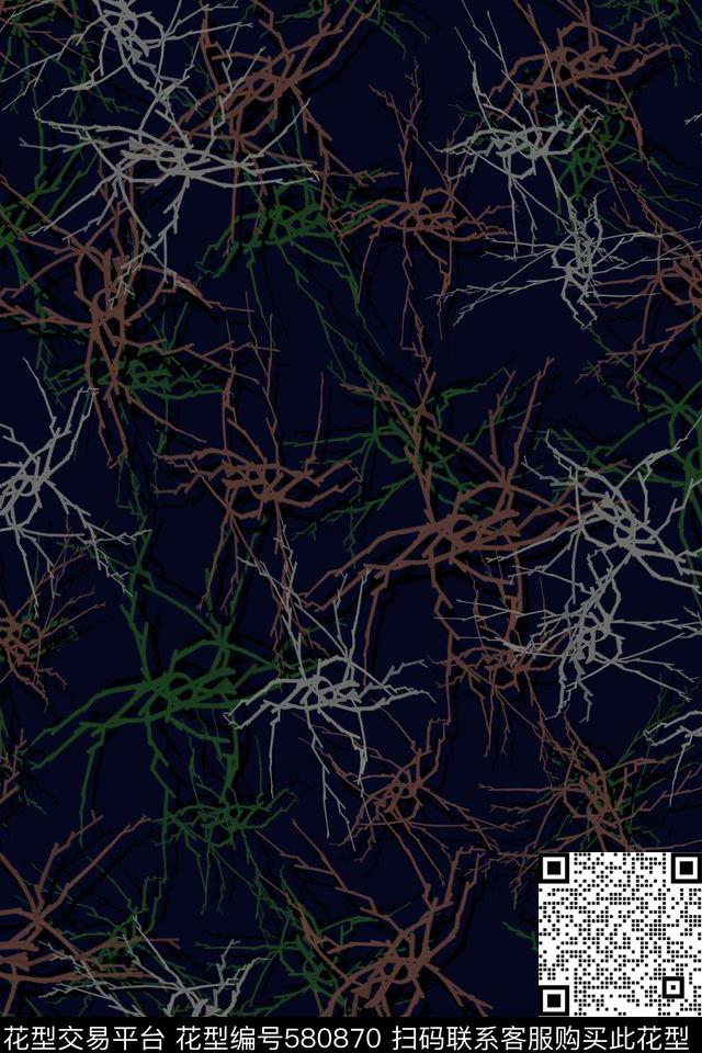抽象自然元素闪电传统印花华亿平台下载（图片编号: 580870） - 瓦栏（Walan）