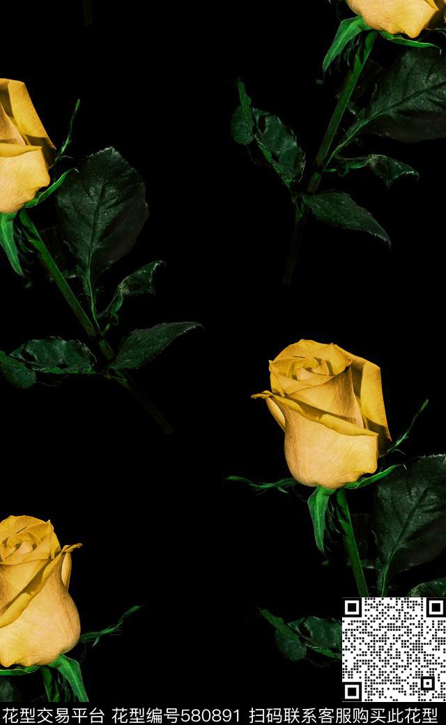 玫瑰花高清花卉数码印花数码印花华亿平台下载（图片编号: 580891） - 瓦栏（Walan）