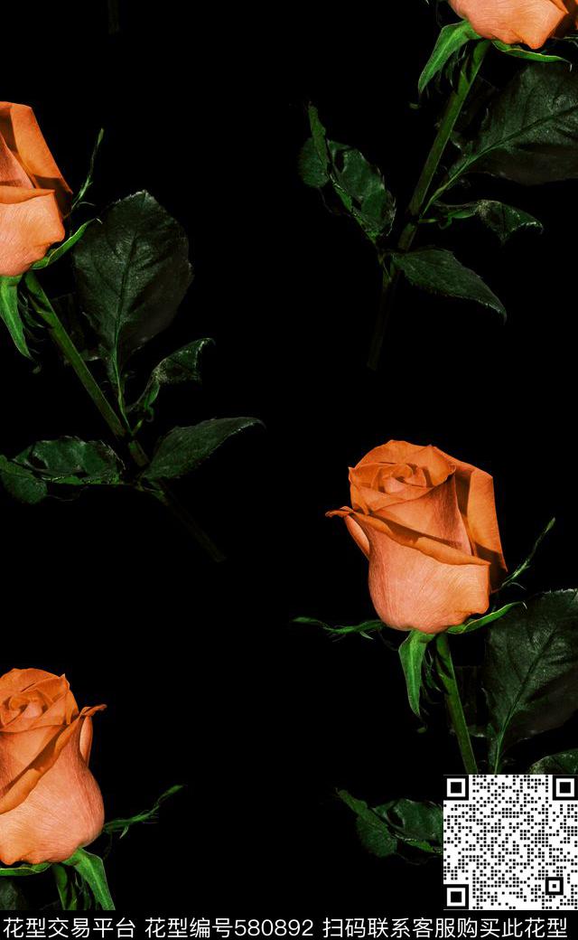玫瑰花高清花卉数码印花数码印花华亿平台下载（图片编号: 580892） - 瓦栏（Walan）