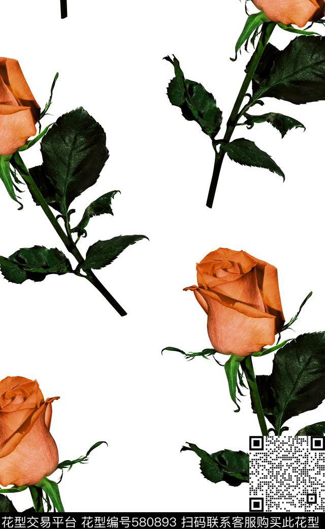 玫瑰花高清花卉数码印花数码印花华亿平台下载（图片编号: 580893） - 瓦栏（Walan）