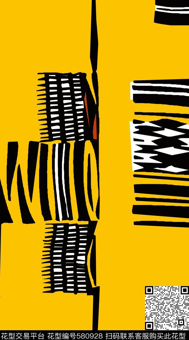 休闲时尚抽象简约几何色块服装面料华亿平台传统印花华亿平台下载（图片编号: 580928） - 瓦栏（Walan）