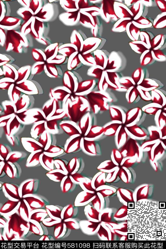 小碎花花朵花卉数码印花华亿平台下载（图片编号: 581098） - 瓦栏（Walan）