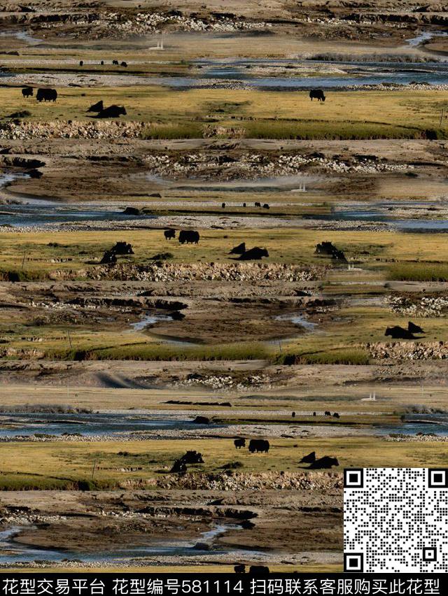 潮流复古草原数码印花华亿平台下载（图片编号: 581114） - 瓦栏（Walan）