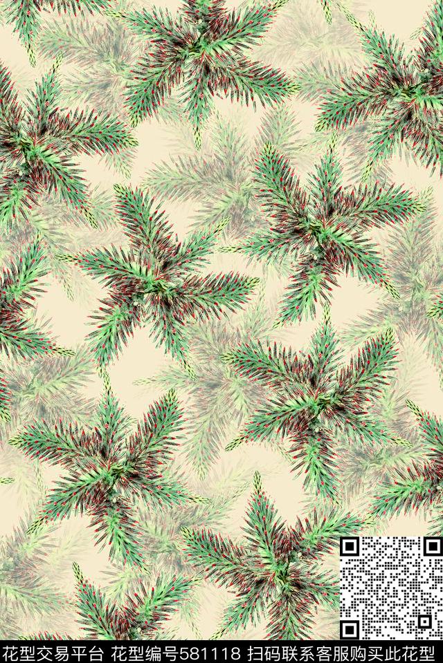 热带雨林丛林树叶数码印花华亿平台下载（图片编号: 581118） - 瓦栏（Walan）