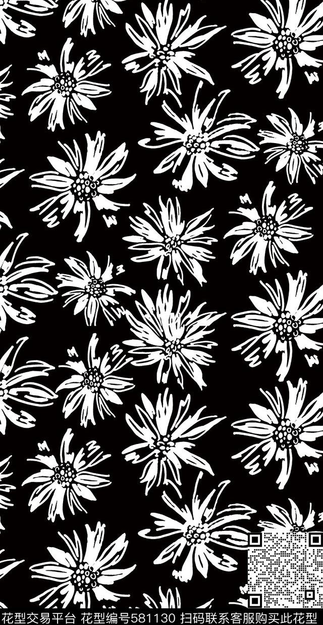 抽象笔触墨迹传统印花华亿平台下载（图片编号: 581130） - 瓦栏（Walan）