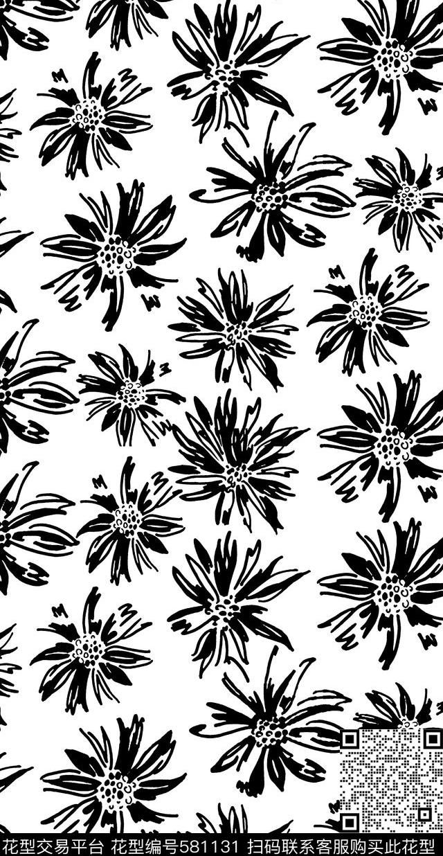 抽象笔触墨迹传统印花华亿平台下载（图片编号: 581131） - 瓦栏（Walan）