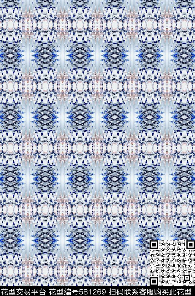 男士衬衣抽象风格肌理图案数码印花华亿平台下载（图片编号: 581269） - 瓦栏（Walan）