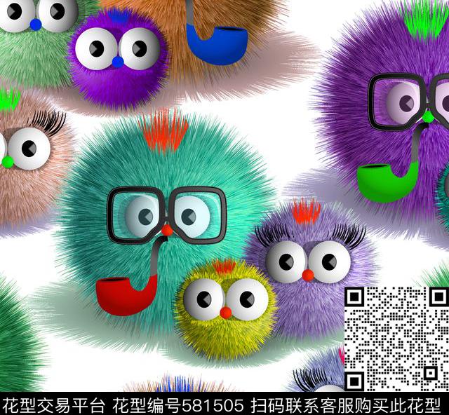 卡通刺猬球眼镜数码印花华亿平台下载（图片编号: 581505） - 瓦栏（Walan）