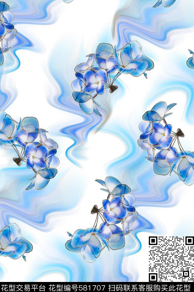 小清新·散花纯色底数码印花华亿平台下载（图片编号: 581707） - 瓦栏（Walan）