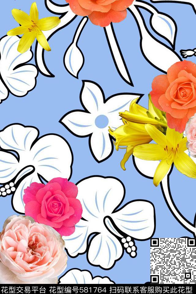 花卉服装照片花卉数码印花华亿平台下载（图片编号: 581764） - 瓦栏（Walan）