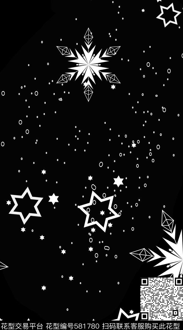 休闲时尚简约几何黑白素雅手绘简约几何图形服装面料华亿平台传统印花华亿平台下载（图片编号: 581780） - 瓦栏（Walan）