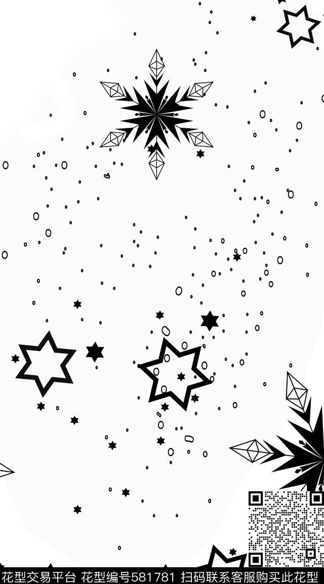 休闲时尚简约几何黑白素雅手绘简约几何图形服装面料华亿平台传统印花华亿平台下载（图片编号: 581781） - 瓦栏（Walan）