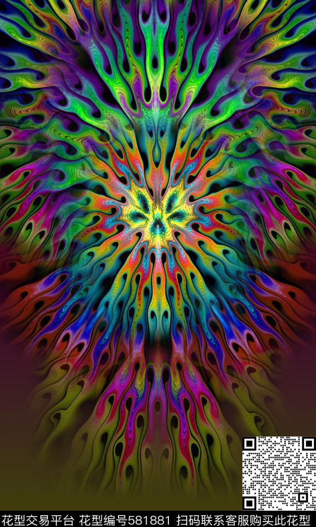 时尚光影分形数码印花华亿平台下载（图片编号: 581881） - 瓦栏（Walan）