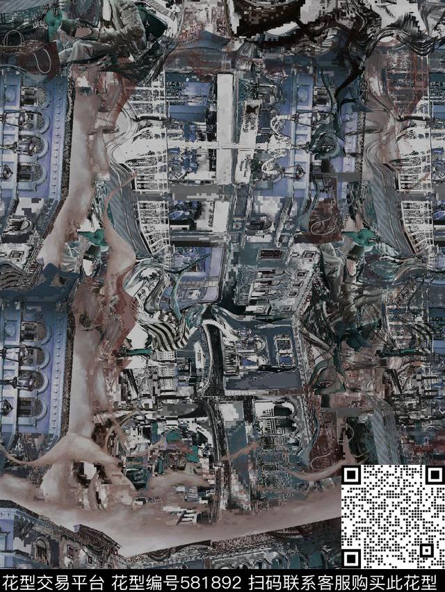 潮流复古威尼斯数码印花华亿平台下载（图片编号: 581892） - 瓦栏（Walan）