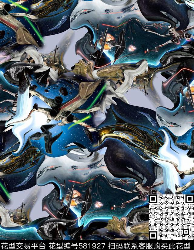 抽象数码印花男装印花未来科技数码印花华亿平台下载（图片编号: 581927） - 瓦栏（Walan）