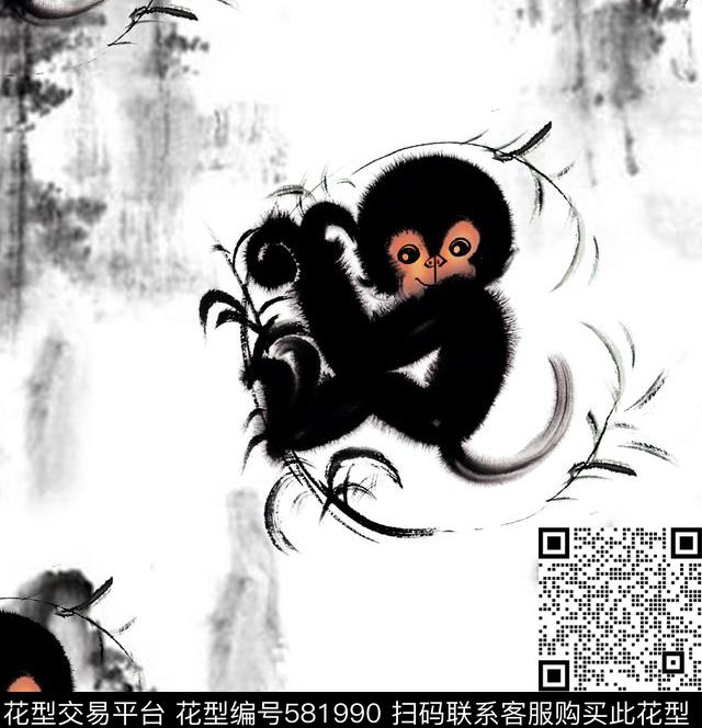 中国风时尚潮流数码印花华亿平台下载（图片编号: 581990） - 瓦栏（Walan）