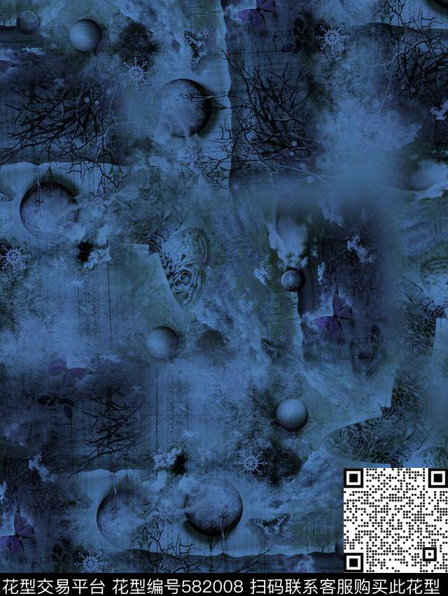 时尚宇宙星空数码印花华亿平台下载（图片编号: 582008） - 瓦栏（Walan）