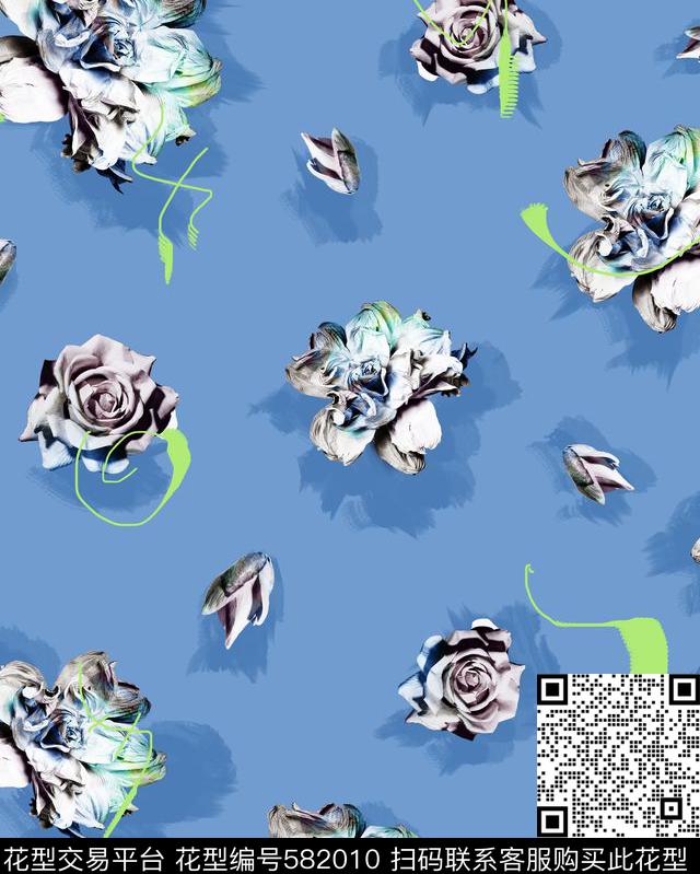 时尚简约清爽数码印花华亿平台下载（图片编号: 582010） - 瓦栏（Walan）