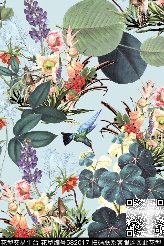 热带沙滩春夏数码印花华亿平台下载（图片编号: 582017） - 瓦栏（Walan）