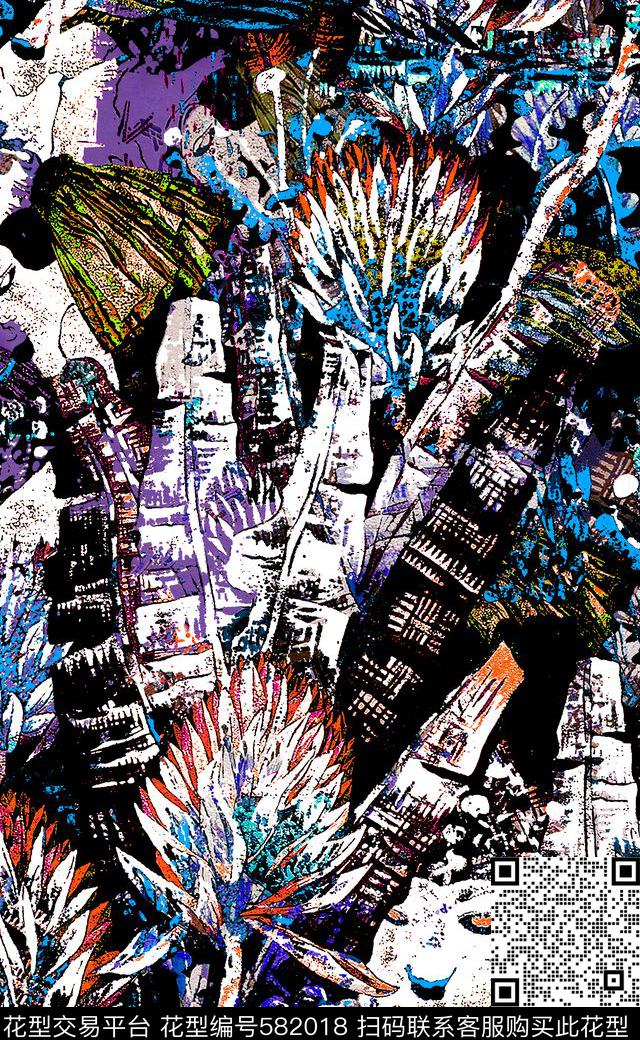 泳装流行时尚花卉数码印花数码印花华亿平台下载（图片编号: 582018） - 瓦栏（Walan）