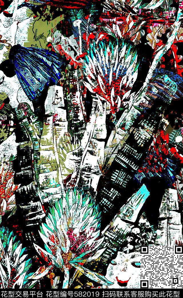 泳装流行时尚花卉数码印花数码印花华亿平台下载（图片编号: 582019） - 瓦栏（Walan）