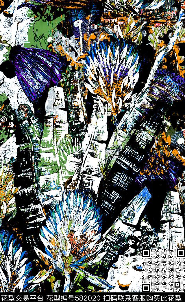 泳装流行时尚花卉数码印花数码印花华亿平台下载（图片编号: 582020） - 瓦栏（Walan）