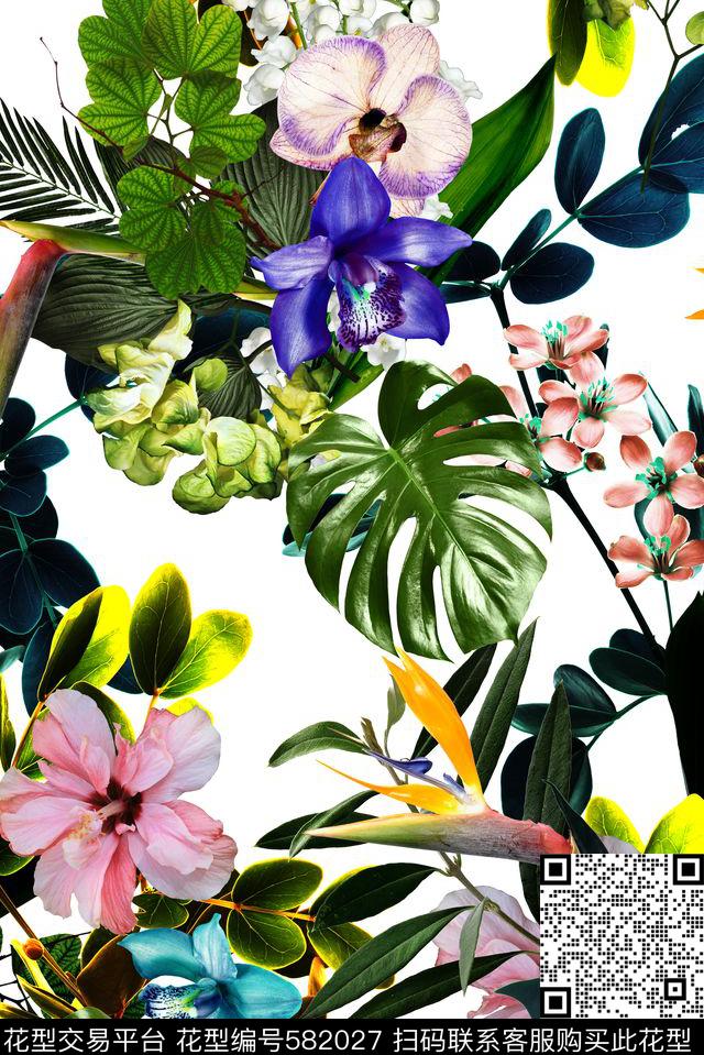 热带雨林清爽春夏数码印花华亿平台下载（图片编号: 582027） - 瓦栏（Walan）