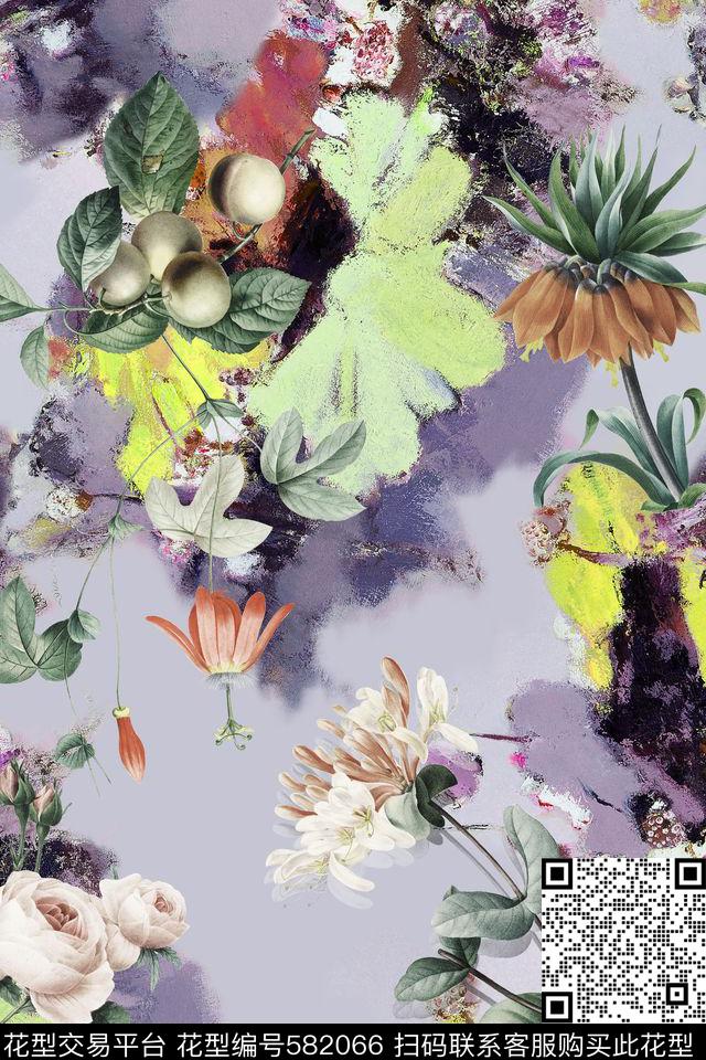 花卉复古立体数码印花华亿平台下载（图片编号: 582066） - 瓦栏（Walan）