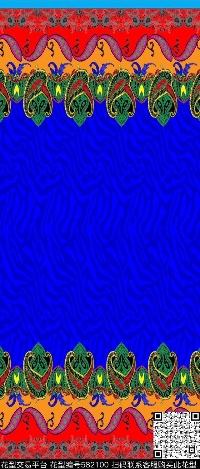 传统印花佩斯利动物纹花卉传统印花华亿平台下载（图片编号: 582100） - 瓦栏（Walan）