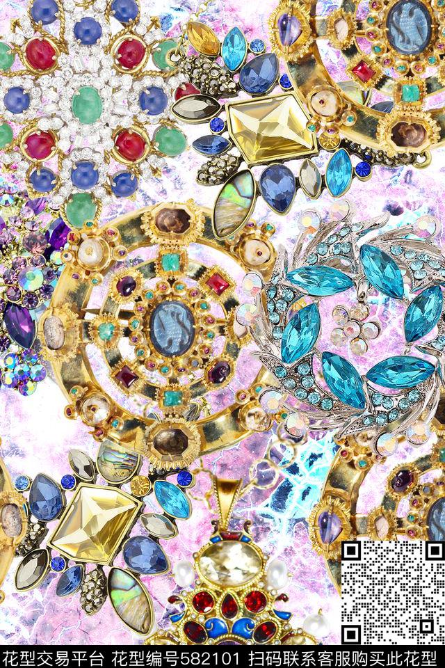 中东珠宝项链数码印花华亿平台下载（图片编号: 582101） - 瓦栏（Walan）