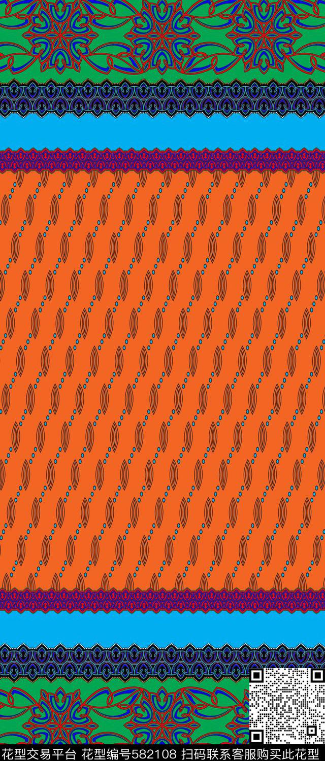 传统印花民族图案双边定位印花传统印花华亿平台下载（图片编号: 582108） - 瓦栏（Walan）