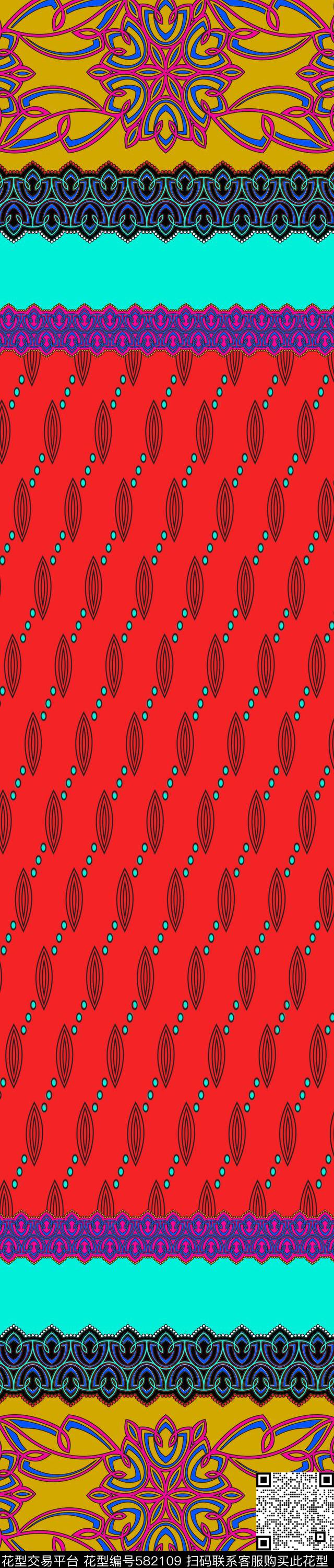 传统印花民族图案双边定位印花传统印花华亿平台下载（图片编号: 582109） - 瓦栏（Walan）
