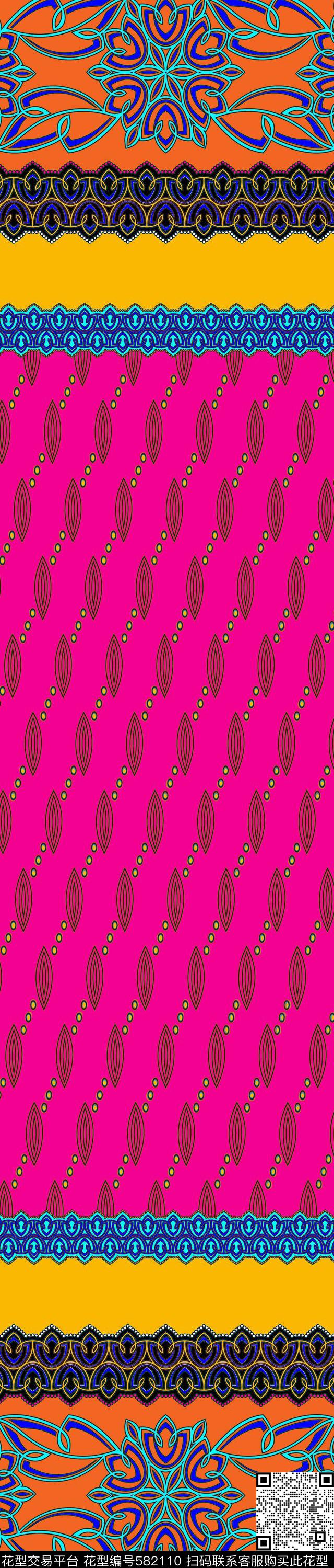 传统印花民族图案双边定位印花传统印花华亿平台下载（图片编号: 582110） - 瓦栏（Walan）