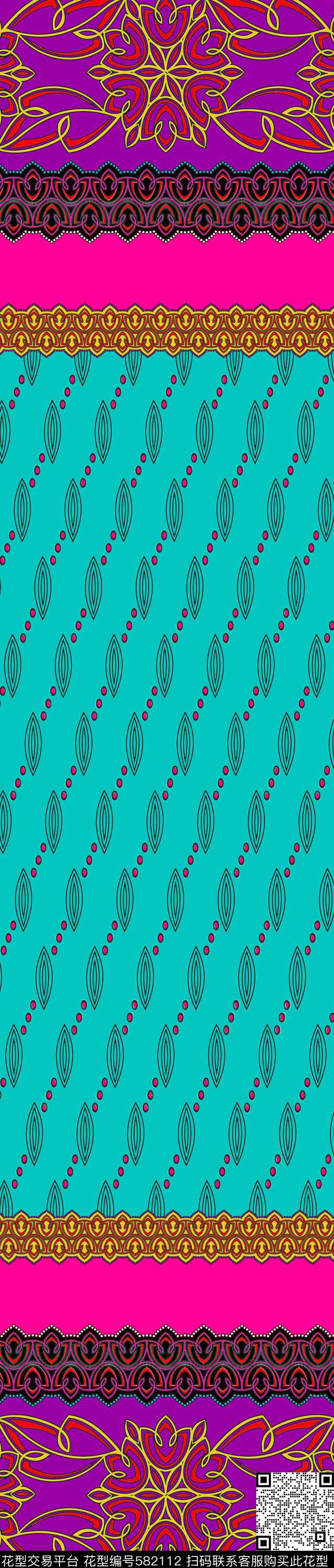 传统印花民族图案双边定位印花传统印花华亿平台下载（图片编号: 582112） - 瓦栏（Walan）