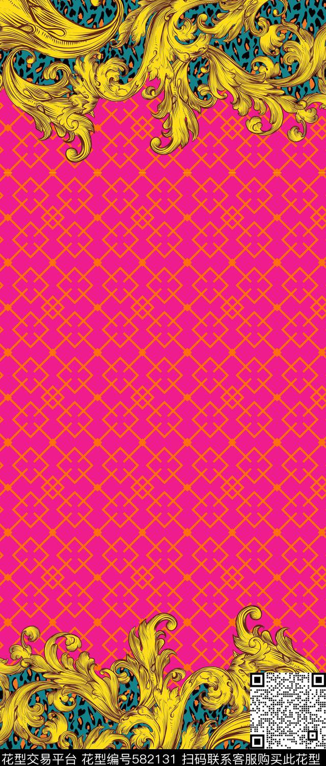 传统印花纹样图案双边定位印花传统印花华亿平台下载（图片编号: 582131） - 瓦栏（Walan）